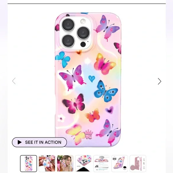 Velvet Caviar aura butterfly Pink iPhone 16 pro max case hardshell - Picture 2 of 9